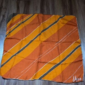 Vera Vintage Orange Signature Print Scarf with White Script